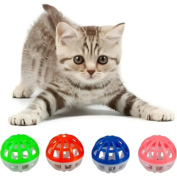 4'lü Çıngıraklı Top Kedi Oyuncağı ürün görseli 1