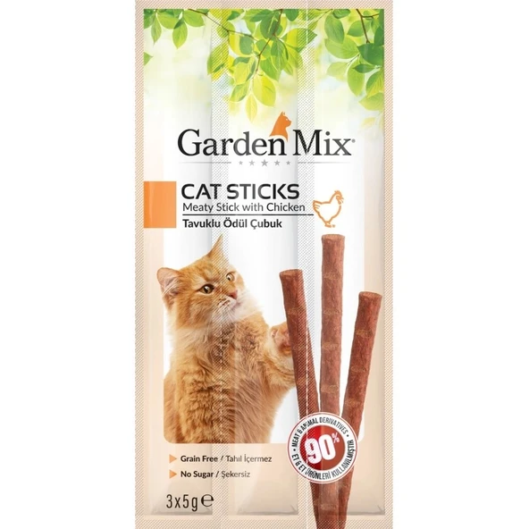 Gardenmix Tavuklu 3x5 gr Kedi Stick Ödül Maması ürün görseli 1