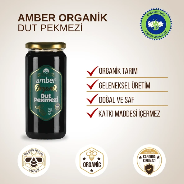 Amber Organik Dut Pekmezi 620 gr - Resim 2