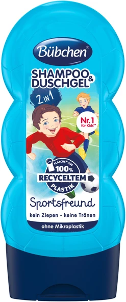 Bübchen Çocuk Şampuan&Duş Jeli 2 in 1 Sporty Friend 230 ml ürün görseli 1