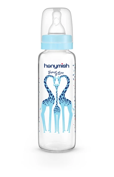 Hanymish Cam Biberon 240 ml 0-6 Ay - Mavi ürün görseli 1