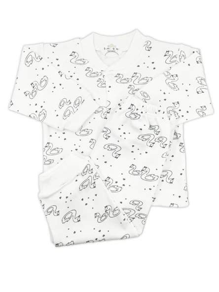 Sema Baby Sevimli Kuğu Bebek Pijama Takımı 6-9 Ay ürün görseli 1
