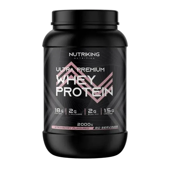 Whey Protein Tozu 2000G 80 Servis Çilek Aramalı ürün görseli 1