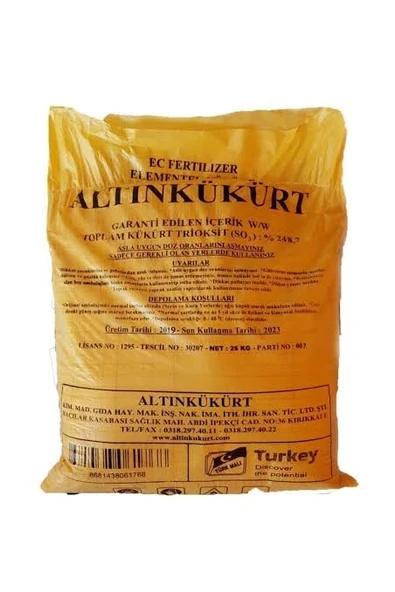 Altınkükürt Toprak PH Düzenleyici 25kg ürün görseli 1