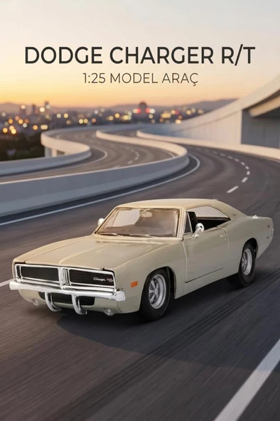 Maisto Lisanslı Metal Dodge Charger R/T 1969 1:25 Kapısı ve Kaputu Açılabilir Oyuncak Model Araba ürün görseli 1
