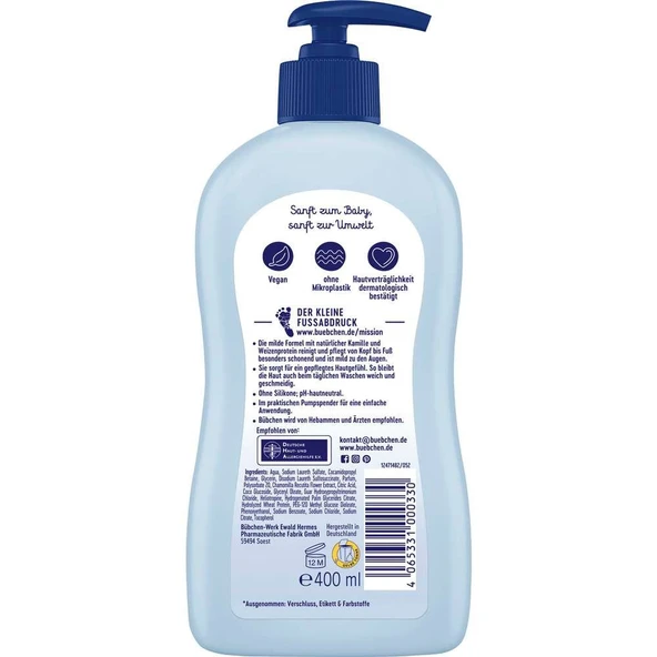 Bübchen Yenidoğan Sensitive Bebek Yıkama Jeli 400 ml - Resim 2