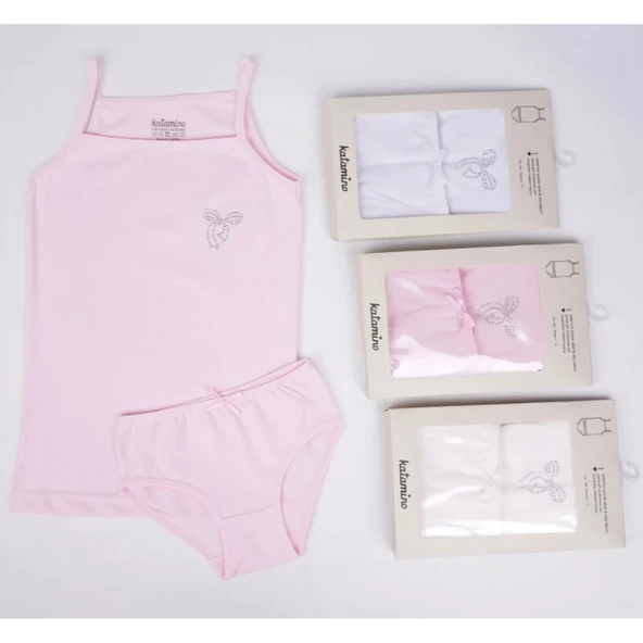 Katamino Tatlım Kız İp Askılı Atlet Slip Takım K128622 Karışık Renk ürün görseli 1