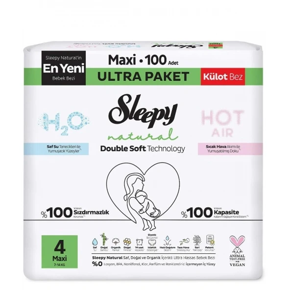 Sleepy Natural Double Soft Külot Bez Ultra Paket 4 Beden 100 Adet ürün görseli 1