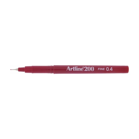 İnce Uçlu Yazı Ve Çizim Kalemi Fineliner 0.4 MM Koyu Koyu Kırmızı EK-200 12 Li (1 Paket 12 Adet) ürün görseli 1