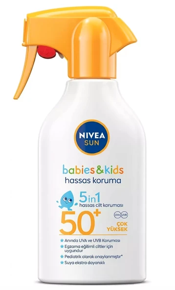 Nivea Sun 50+SPF Bebek ve Çocuklar İçin Güneş Koruyucu Vücut Spreyi 250 ml ürün görseli 1