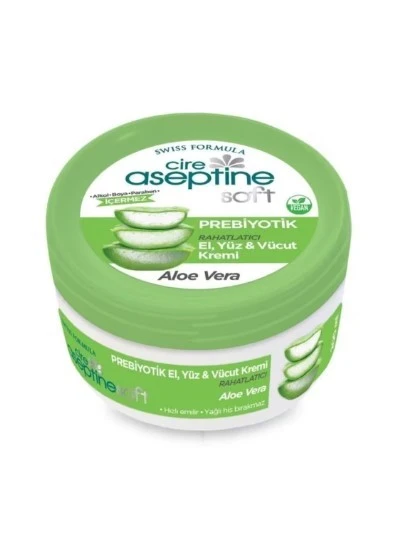 Cire Aseptine Soft Aloe Vera Özlü Rahatlatıcı Besleyici Prebiyotikli Krem 200 ml ürün görseli 1