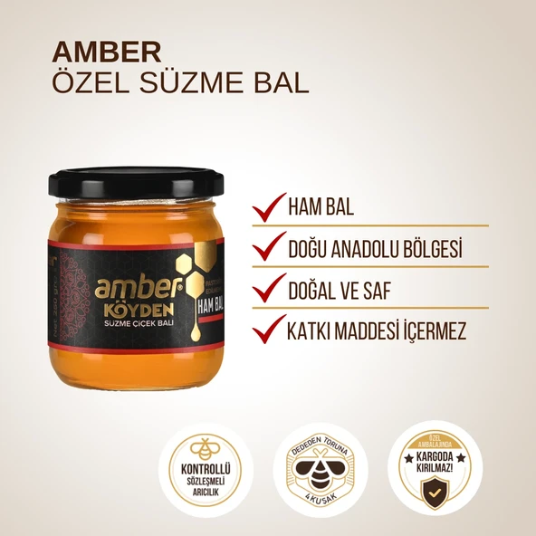 Amber Özel Süzme Bal (Ham Bal) 250 gr - Resim 2