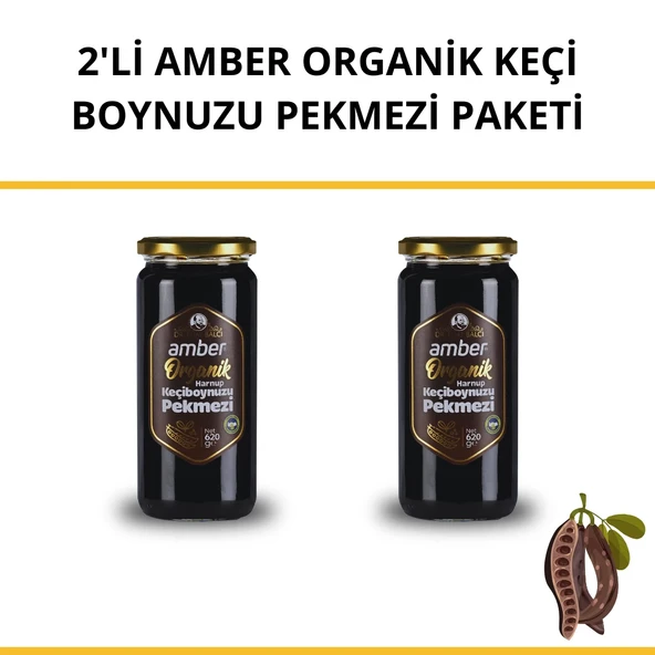 2'li Amber Organik Keçi Boynuzu Pekmezi Paketi 2x620 gr ürün görseli 1