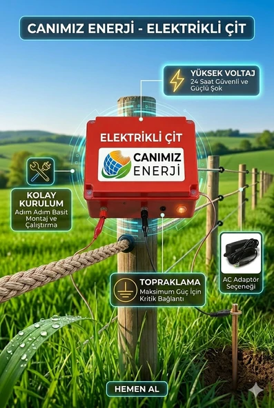 12V/220V Elektrikli Çit Cihazı - Yüksek Voltajlı Domuz ve Ayı Savar ürün görseli 1