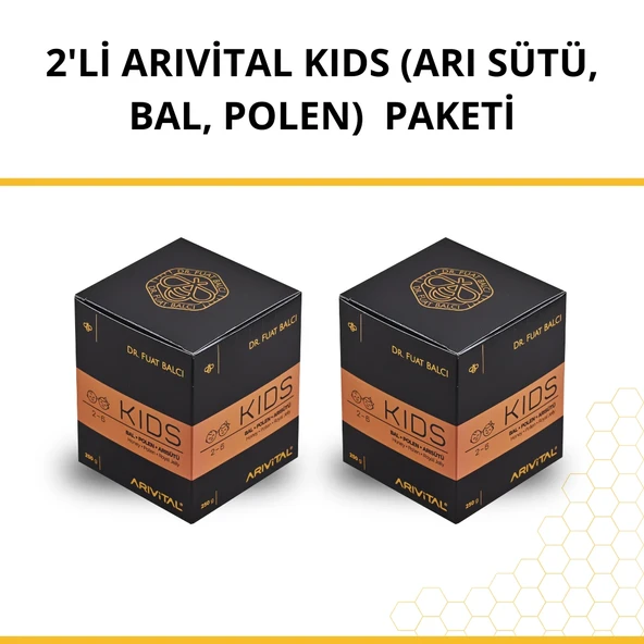 2'li Arıvital Kids (Arı Sütü, Bal, Polen) Paketi ürün görseli 1