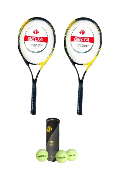 2 Adet Flame 27 İnç Tek Parça L3 Grip Tenis Raketi + 2 Adet Tenis Çantası + 3 Adet Prof. Maç Topu ürün görseli 1