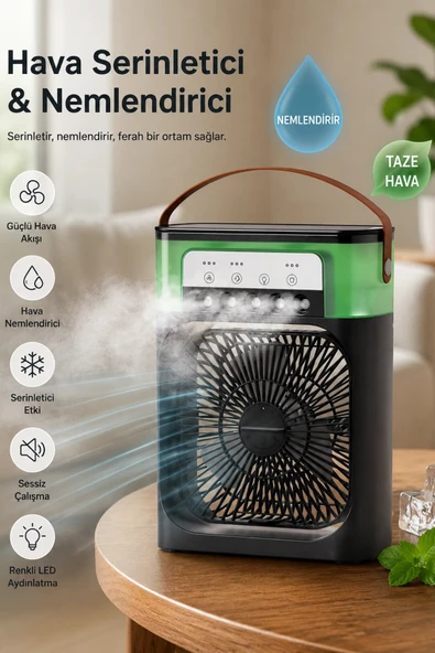 Blic BWFN10 Siyah Sulu Fan Masa Üstü Mini Klima Vantilatör Nemlendiricili Soğutucu Fan 600ML ürün görseli 1
