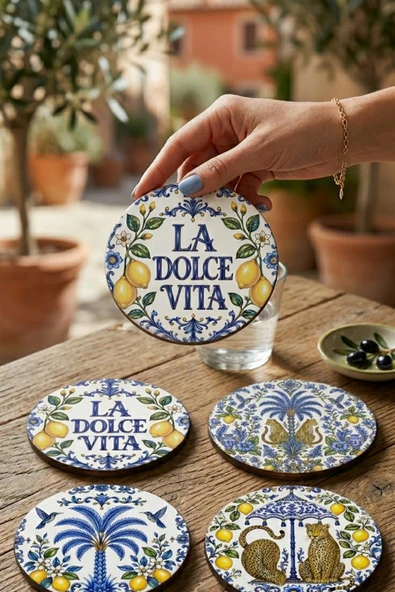 BYC TÜRKİYE Sicilya Limon Desenli Nihale 4'lü Set - Resim 3