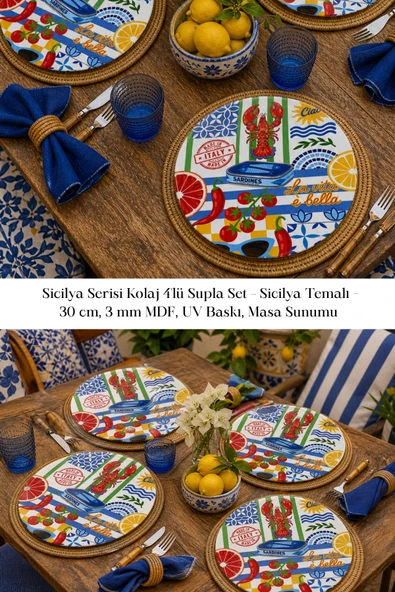 BYC TÜRKİYE Sicilya Kolaj Supla Seti 4'lü - Resim 5