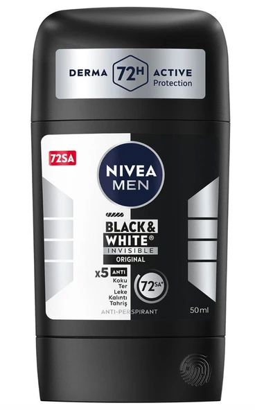 Nivea Men Black & White Invisible Original Stick Deodorant 50 ml ürün görseli 1