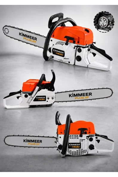 KİMMEER PLUS Benzinli Testere 2.1 Hp Çift Egzoz 52cc Ağaç Odun Kesme Makinesi Motorlu Testere ürün görseli 1