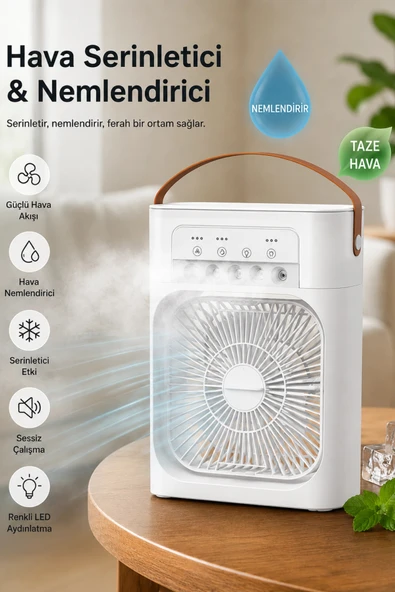 Blic BWFN10 Beyaz Sulu Fan Masa Üstü Mini Klima Vantilatör Nemlendiricili Soğutucu Fan 600ML ürün görseli 1