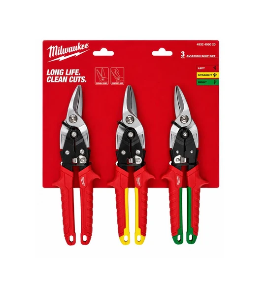 Milwaukee Kaportacı Makası Düz 3 Lü Set - Resim 2