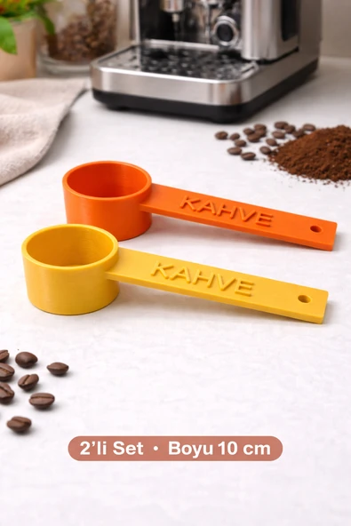 KAHVE Yazılı Kahve Ölçü Kaşığı (2 Adet) , Espresso , Filtre Kahve , Set Renk Seçenekli ürün görseli 1