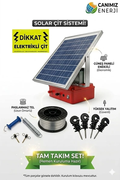 Elektrikli Çit Sistemleri Güneş Enerjili Elektrikli Çit Dev Kapasite Paketi 30 Dönüm Etkili (Maksimum Güç) ürün görseli 1