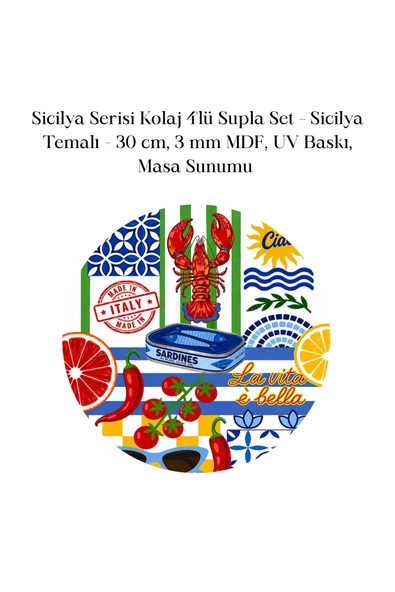 BYC TÜRKİYE Sicilya Kolaj Supla Seti 4'lü - Resim 4