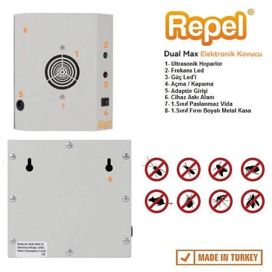 Repel Dual Max V4 Endüstriyel Ultrasonik Fare Sıçan Yarasa Kovucu ürün görseli 1