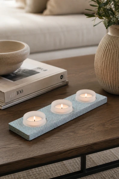 BYC TÜRKİYE Tealight Mumluk 3'lü Set - Turkuaz ürün görseli 1