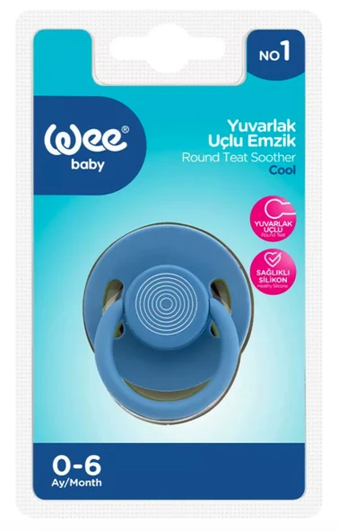 Wee Baby Cool Yuvarlak Uçlu Silikon Emzik Karma Renk 0-6 Çok Renkli ürün görseli 1