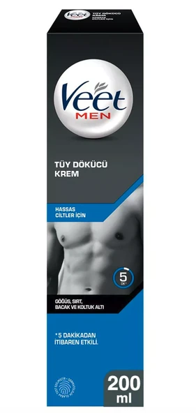 Veet Men Erkek Tüy Dökücü Krem Hassas Cilt 200 ml ürün görseli 1