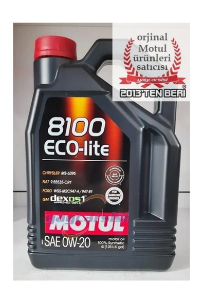 8100 Eco-lite 0w20 4 L Gm Dexos1 Gen 2 Onaylı Ü/t:21 ürün görseli 1