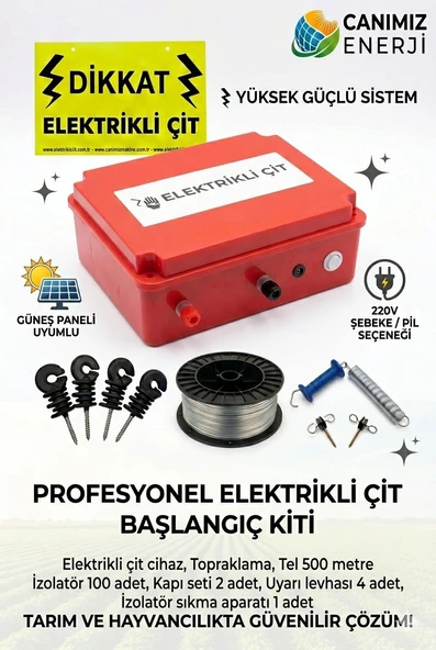 Elektrikli Çit Seti 2-3 Dönüm Montaj Aparatlı Ayı Kovucu ve Domuz Kovucu Kurulum Paketi ürün görseli 1