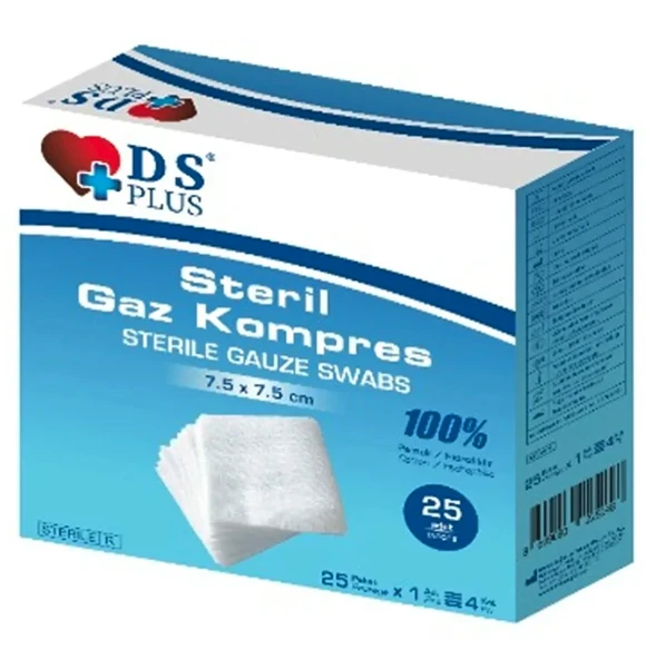 Ds Plus Steril Gaz Kompres 7,5x7,5 cm 25li ürün görseli 1