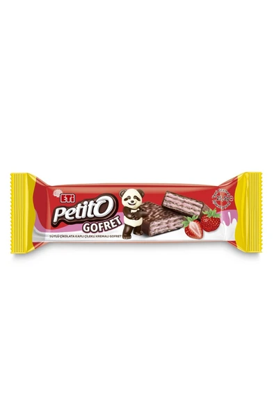 Petito Sütlü Çikolata Kaplı Çilekli Kremalı Gofret 25.5 g x 35 Adet ürün görseli 1