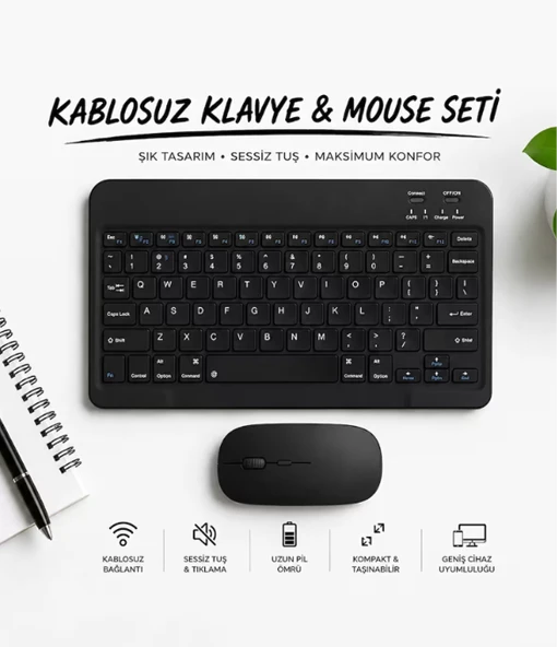 Kablosuz Klavye  Mouse Seti Kablosuz Özgürlüğün Keyfini Çıkarın - Resim 5
