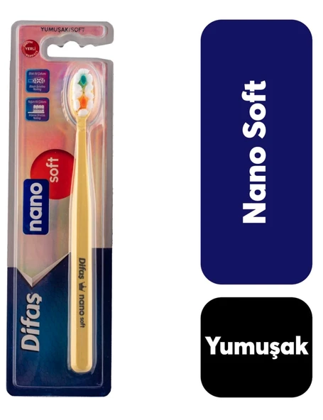 Difaş Nano Soft Yumuşak (Soft) Diş Fırçası Çok Renkli ürün görseli 1