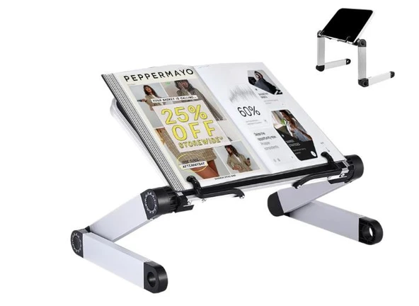 Hobimtek Metal Ayarlanabilir Kitap Okuma Standı Rahle Çok Amaçlı Laptop Tablet Standı Yl-811-AMBALAJ HASARLI SIFIR ÜRÜN ürün görseli 1