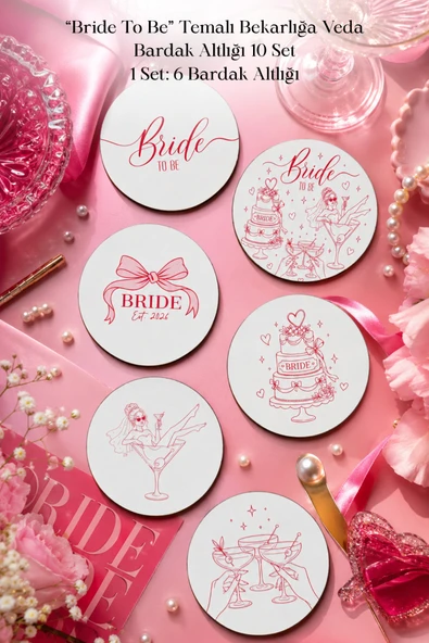 BYC TÜRKİYE Bride To Be Bardak Altlığı 6'lı Set ürün görseli 1
