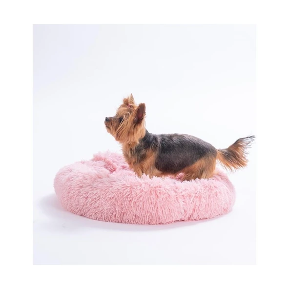 Pawstar Lüx Donut Kedi Köpek Yatağı Yıkanabilir Pembe 45 cm ürün görseli 1