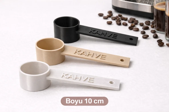 KAHVE Yazılı Kahve Ölçü Kaşığı (3 Adet) , Espresso , Filtre Kahve , Set Renk Seçenekli ürün görseli 1