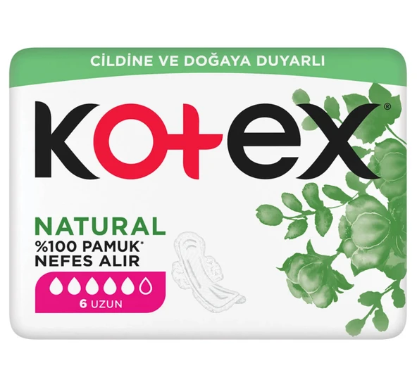 Kotex Natural Hijyenik Ped Ultra Uzun 6lı ürün görseli 1