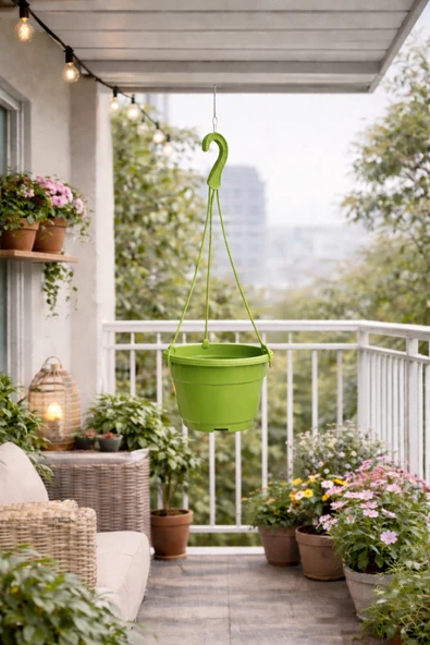 Askılı Dekoratif Saksı - Askı Dahil 18 cm x 12 cm ürün görseli 1