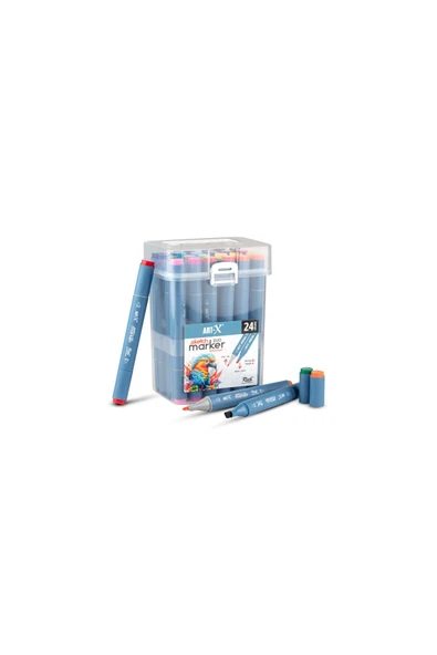 Rich Art-X Sketch Marker Duo Marker Çift Uçlu Su Bazlı Boyama Kalemi 24 Renk Set 18047 ürün görseli 1