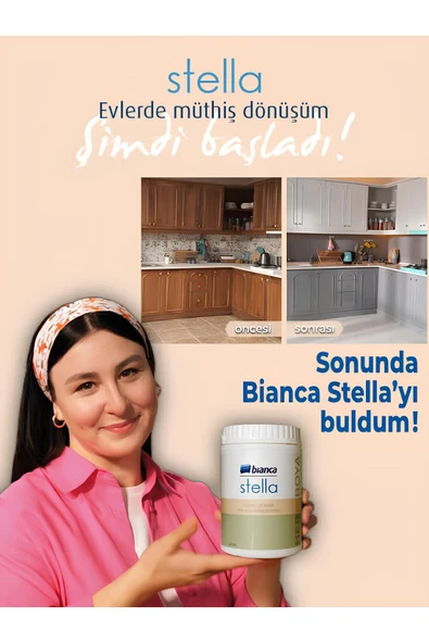 Bianca Stella Boya 1 Lt Ve 500Ml Yeni Nesil Yaşam Boyası Dolap-Fayans-Cam-Plastik-Ahşap Beyaz ürün görseli 1
