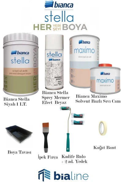 Bianca Stella Boya Seti - Siyah Takım Siyah ürün görseli 1