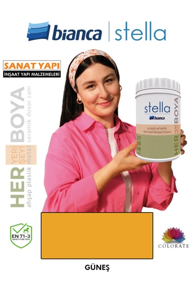 Bianca Stella Su Bazlı Boya Fayans-Mermer-Tezgah-Kapı-Dolap-İç Cephe-Dönüşüm-Mutfak-Banyo-Plastik-Ahşap Güneş ürün görseli 1